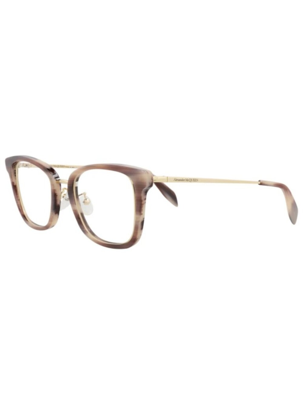 New Alexander McQueen Women's Eyeglasses Square Rectangle Acetate Frame Pink